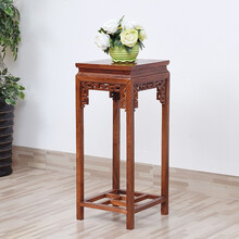 寻古红木家具非洲花梨（学名：刺猬紫檀）花架花几实木中式边桌角几盆栽架花瓶架 单个：长33*宽33*高78cm