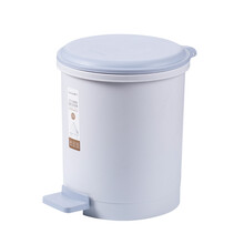 茶花（CHAHUA） 茶花垃圾桶脚踏垃圾筒 脚踏垃圾桶塑料厨房垃圾桶 大号小号带盖卫生间厕所家用 浅蓝色 6L 中号