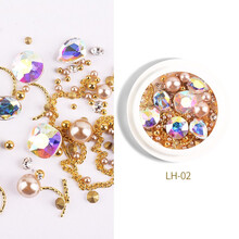 美甲饰品链条美甲钻石指甲饰品珍珠水钻指甲油胶装饰网红同款美甲饰品批发 02