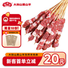 锦秀羊 JINXIU GOAT安选大别山黑山羊 羔羊羊肉串 原切三瘦两肥手工穿制烧烤食材 五花嫩肉串90g（6串）*5盒