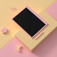 手写板连电脑 液晶手写板 lcd光能电子画板儿童写字板智能黑板高亮笔 16寸粉色-彩色屏充电+充电线+笔