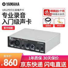 雅马哈声卡UR22C外置专业配音录音编曲混音直播手机电脑K歌麦克风套装USB接口便携式网红全套装设备 雅马哈UR12声卡标配
