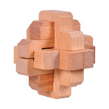 成人木制玩具古典玩具榉木孔明锁大号孔明锁鲁班锁圆球六通 榉木封锁