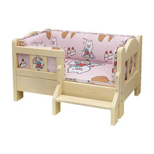 贝尼熊 狗床实木宠物床狗窝猫床泰迪床金毛床比熊床二哈床萨摩耶狗床 实木裸床+床品 中号 长80宽60高40cm 适合30斤内