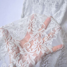 黑色镂空刺绣蕾丝花边服装连衣裙diy手工衣服裙子布料 淡灰色 风信子(弹力)