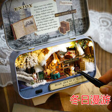 diy小屋盒子剧场房子创意玩具屋情人节生日礼物手工制作拼装模型 成品Q6冬日漫游现货