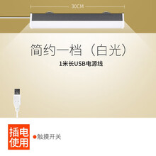 LED镜前灯洗漱洗手盆灯管充电式无线洗脸池厕所插电款免安装打孔 插电款【30cm】一档白光