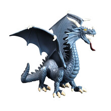 新款中国神龙 恐龙模型动物玩具神话飞龙仿真动物模型塑胶儿童玩具3-10岁 飞天蓝龙 |长17厘米
