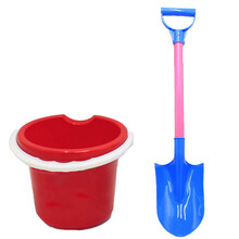 儿童沙滩玩具套装铲子和桶宝宝小桶挖沙玩沙子工具男孩大号沙滩铲 63cm拼接铲1个+4号桶2件套 塑料
