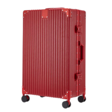 ELLE法国品牌行李箱22英寸红色铝框时尚女士拉杆箱结婚陪嫁婚箱密码箱