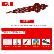 民族魂葫芦丝学生初学入门c调/降b成人考级演奏胶木乐器 仿红木初学C调套餐三