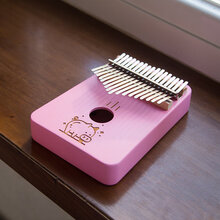 拇指琴初学者卡林巴琴手指琴17音粉色可爱单板 【松木】17音粉色小猪+教程