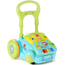 谷雨学步车婴儿手推车玩具宝宝学步车男孩女孩儿童推车助步车新生儿玩具礼物 6218B 谷雨可升降学步车（蓝色）
