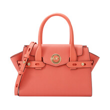 迈克.科尔斯（MICHAEL KORS）MK Carmen 小号西柚粉色皮质翻盖手提包单肩斜挎包 30S0GNMS1L PNK GRAPFRUIT