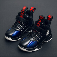 小孩子小朋友小学生穿的男童二棉鞋冬季保暖中大童真皮加绒雪地靴加厚男孩儿童鞋专项运动鞋秋季新品 蓝色 37(内长23cm)