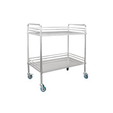 中伟不锈钢推车静音治疗车小推车理疗移动护理车美容车不锈钢推车二层大号无抽