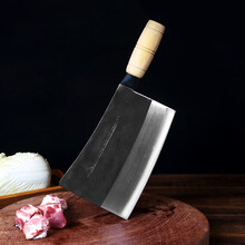 锻打菜刀油麻地三壹六陈枝记九江刀弯刀厨刀家用砍骨斩骨刀砍剁商用中式刀具 3号碳钢九江刀