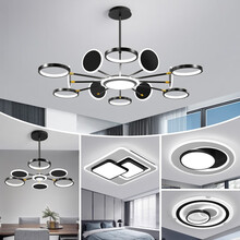 屋语艺术灯 网红款北欧客厅灯吊灯灯具套餐北欧led客厅吊灯现代简约大气客厅大灯卧室餐厅灯饰组合 大三室两厅无极（餐厅三色）包安装到手价2988