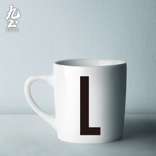 ins风字母马克杯情侣手冲咖啡杯简约陶瓷厚个性杯牛奶杯创意 L