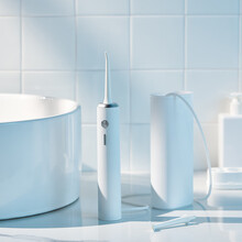 韩京姬（HAAN) 冲牙器 便携式家用 洁牙器 洗牙 口腔清洁 水牙线 电动牙刷 旅行套装 象牙白