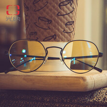 美国进口 GUNNAR 防蓝光眼镜框女复古男圆框眼镜平光电脑护目镜游戏眼镜 lnfinite 玛瑙黑-琥珀色镜片