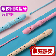 竖笛6孔8孔高音德式G八孔小学生C调儿童初学入门乐器六孔F笛子 6孔DHS竖笛标配+清洁布+吹奏说明+绒布袋