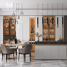 玛格餐边柜定制整体现代轻奢岛台酒柜定做 定制预付金