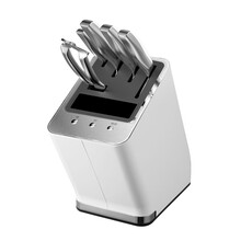 宏泰科hometech餐具消毒机家用多功能烘干紫外线消毒18V安全低压电源防止细菌刀具筷子消毒一体柜 经典白奢华版