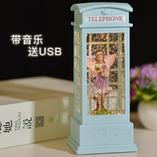 音乐盒女孩儿童女公主水晶球跳舞芭蕾八音盒送小女生礼品生日礼物抖音网红同款 蓝框百合仙子B78170A-1带音乐送USB