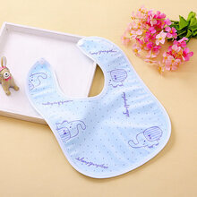 /10条婴儿天鹅绒围嘴防水暗扣儿童口水巾宝宝食饭兜婴幼儿围兜 男宝全蓝10条装