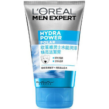 巴黎欧莱雅男士洗面奶火山岩控油祛痘洁面膏男抗黑头痘印磨砂收缩毛孔洁面乳 水能润泽焕亮洁面膏100g