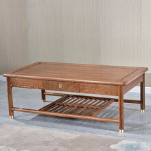 寻古红木家具非洲鸡翅木（学名：非洲崖豆木）沙发实木新中式沙发椅组合客厅原木简约沙发沙发O 大茶几：长145*宽79*高52cm