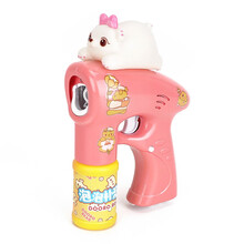北国e家 抖音同款儿童电动泡泡机网红海豚灯光音乐泡泡枪全自动少女心吹泡泡玩具泡泡水补充液六一礼物 红色萌萌熊+2瓶泡泡液