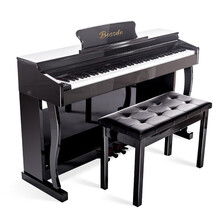 博仕德 电钢琴88键重锤智能数码电子钢琴家用专业成人初学者自学幼师立式电钢 【指定考级推拉盖】重锤键-烤漆黑(双人凳+大礼包)