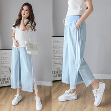 孕妇裤夏天外穿宽松舒适孕妇装夏装时尚新款托腹孕妇短裤潮流孕妈装夏季休闲孕妇打底裤 6008开叉流苏款 M