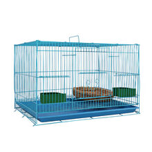 兔笼兔子笼荷兰猪笼子松鼠笼笼兔窝兔笼子特大号家用宠物笼 大号豪华套餐60*40*40蓝色