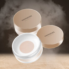 HANGENEE韩姬妮空气蜜粉散粉定妆粉饼女持久控油防水防汗遮瑕不脱妆自然持妆不浮粉孕妇可用轻薄透气 象牙白【带细闪】【送刷子】