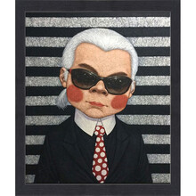 维格列艺术 Vipanee 签名版画《卡尔拉格斐 老佛爷》卡通创作 现代简约客厅装饰画北欧风格