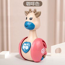 亿创空间 萌小鹿滑行不倒翁趣味滚珠儿童玩具可啃咬软胶0-3岁宝宝安抚玩具 小鹿不倒翁【咖啡色】