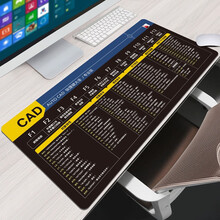 衡文（HENGWEN）鼠标垫大号快捷键cad ps excel函数超大办公防水加厚电脑桌垫精密锁边黑 CAD 40*90cm 厚度4mm