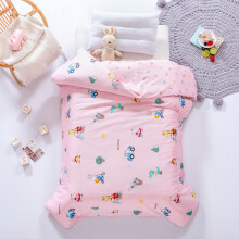 猫薄荷 A类60支贡缎儿童纯棉被套 幼儿园宝宝全棉被罩单件婴儿床上用品 都市森林-粉 120*150cm单件被套