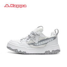 卡帕（Kappa）官方板鞋男面包鞋潮流低帮滑板鞋耐磨防滑休闲运动鞋 白灰色 43 