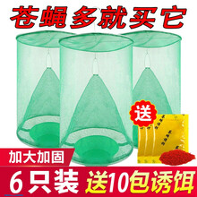 苍蝇笼灭蝇神器除诱抓苍蝇捕捉器捕蝇笼捕蝇器补捉灭蝇子家用户外 捕蝇笼6个装 带10包诱饵