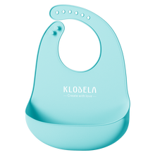 可拉贝拉宝宝吃饭围兜婴儿防水围嘴食饭兜喂儿童小孩硅胶超软口水兜 绿色