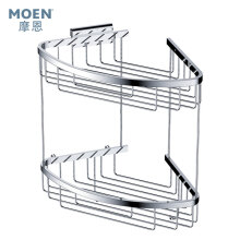 摩恩（MOEN）浴室挂件卫生间挂件304不锈钢双层角篮浴室收纳置物架90106