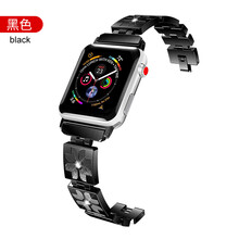炫戴女款苹果iwatch1代2代3代4代5代手表表带智能手表腕带apple watch时尚镶钻替换带 镶钻表带-黑色 38mm(1/2/3/4/5/6/SE)