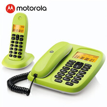 摩托罗拉(Motorola)数字无绳电话机  办公家用子母机 无线座机 中文显示双免提套装 CL101C青柠色一拖一