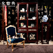允典红木家具非洲花梨（学名：刺猬紫檀）官品白酒红酒葡萄酒客厅双门酒柜酒橱 预售 栗壳色/双门（发货时间询客服） 整装