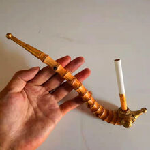 贵州短款竹子烟杆踹口袋烟斗手工老式烟锅竹根旱烟袋烟枪20CM竹节 短款烟杆1根