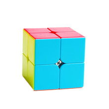 奇艺魔方格二阶三阶四阶五阶魔方顺滑实色免贴纸比赛魔方玩具套装 二阶